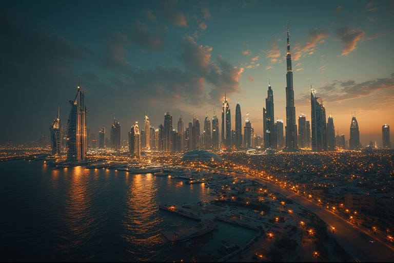 Aerial view of Abu Dhabi skyline highlighting modern skyscrapers and traditional landmarks – Abu Dhabi City Tour